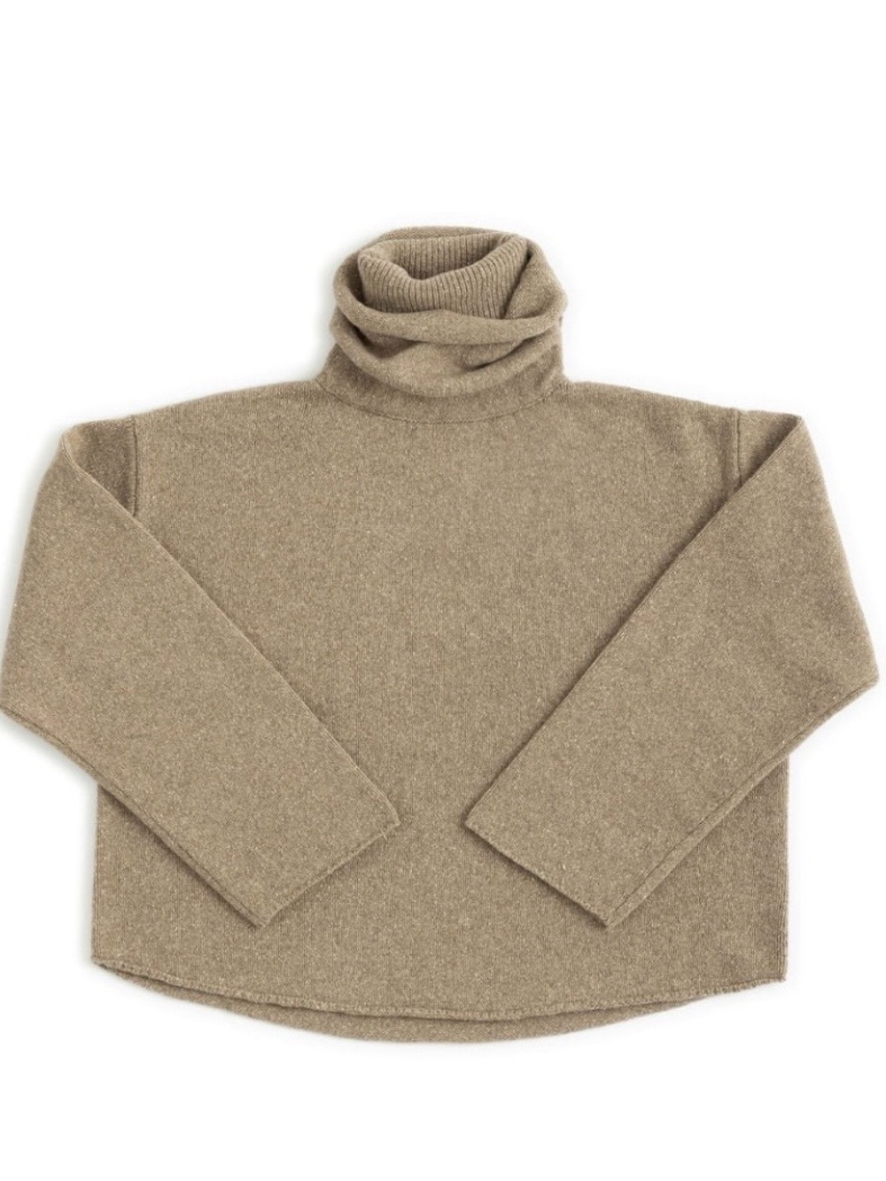 James Street Co. Sam Double Turtleneck size S small speckled oatmeal
